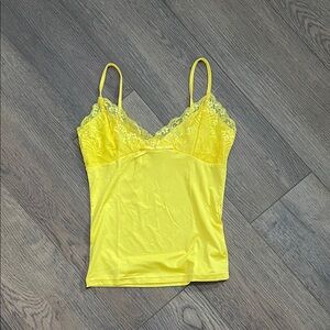 Yellow Lace Trim Cami Top - Women